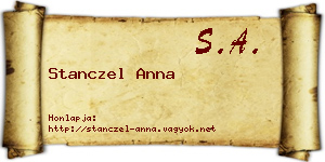 Stanczel Anna névjegykártya